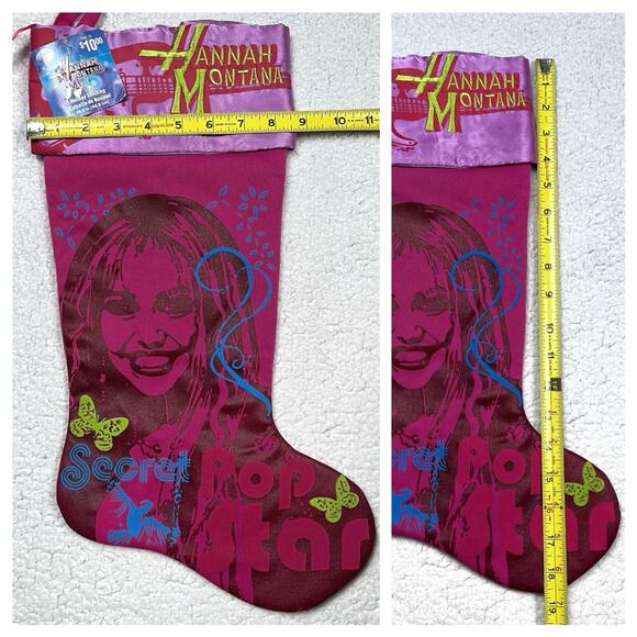 Disney Hannah Montana Christmas Holiday Stocking Miley Cyrus Kids Girls - Picture 13 of 15